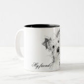 かわいい犬 ツートーンマグカップ (正面左)