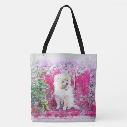 かわいい犬 トートバッグ (正面)