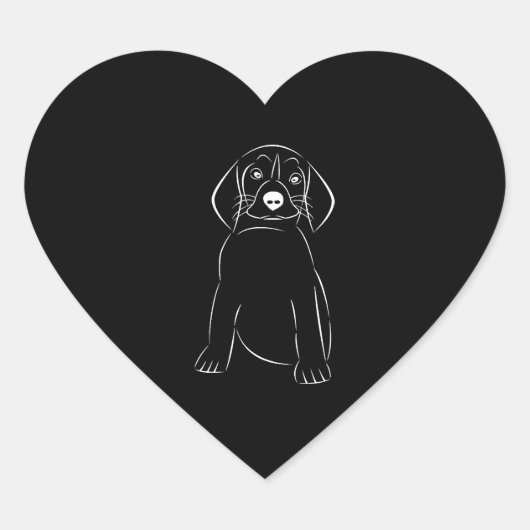 かわいい犬 ハートシール (正面)