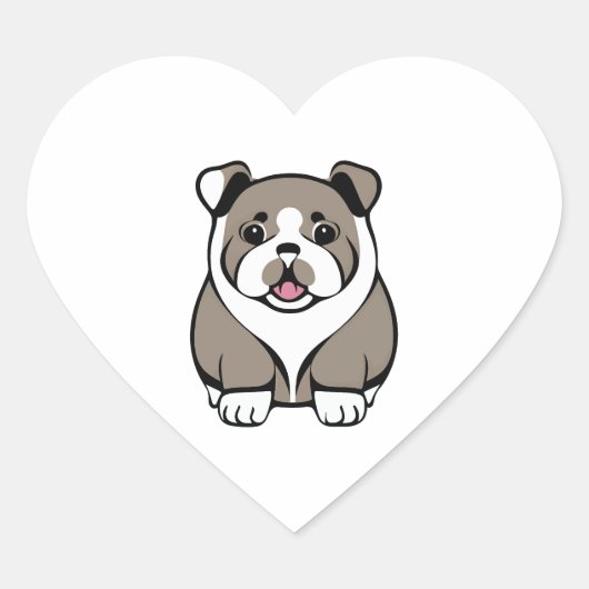 かわいい犬 ハートシール (正面)