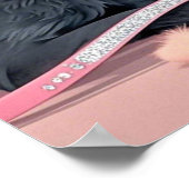 かわいい犬 ピンク ブルー キラキラ 犬ママ ポスター (角)