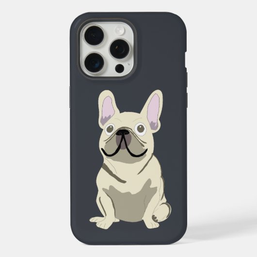 かわいい犬、フレンチブルドッグ iPhoneケース (裏面)