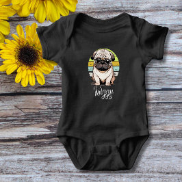 かわいい犬 ベビーボディスーツ