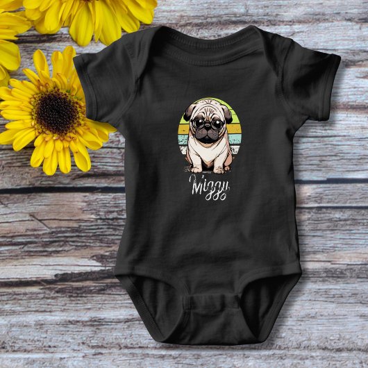 かわいい犬 ベビーボディスーツ