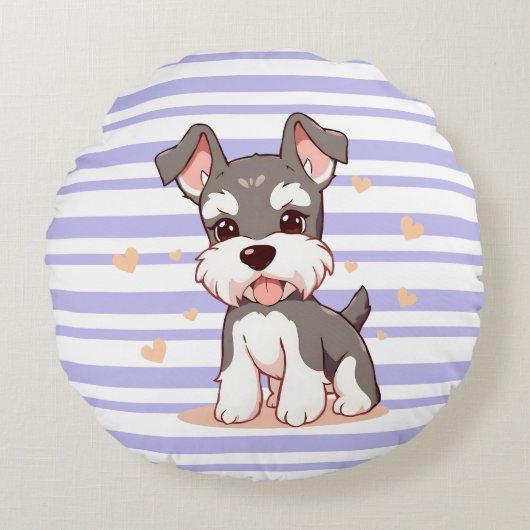 かわいい犬 ラウンドクッション (正面)