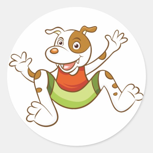 かわいい犬 ラウンドシール (正面)