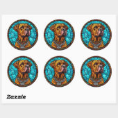 かわいい犬 ラウンドシール (シート)