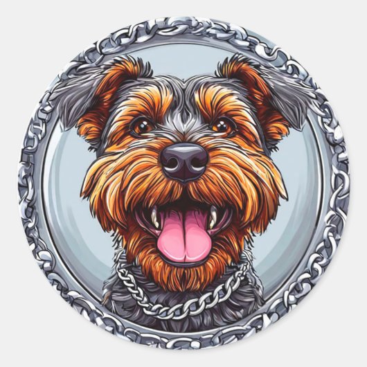かわいい犬 ラウンドシール (正面)