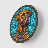 かわいい犬 ラウンド壁時計 (傾斜)