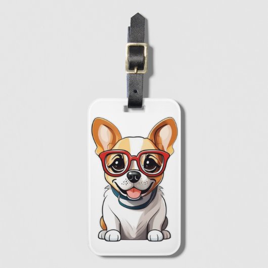 かわいい犬 ラゲッジタグ (正面縦)