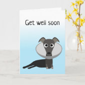 かわいい犬 早く治ってね カード (黄色い花)