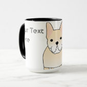 かわいい犬。 淡い色のなクリーム色のフレンチ・ブルドッグ マグカップ (正面左)