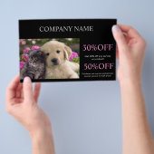 かわいい犬 猫 ペットシッター 動物シッター ペットグルーマー チラシ (ハンドル)