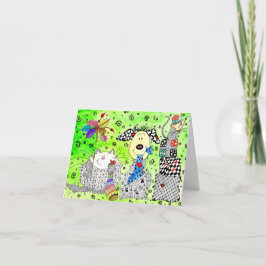 かわいい犬、猫、マウスのクリスマスグリーティングカード シーズンカード