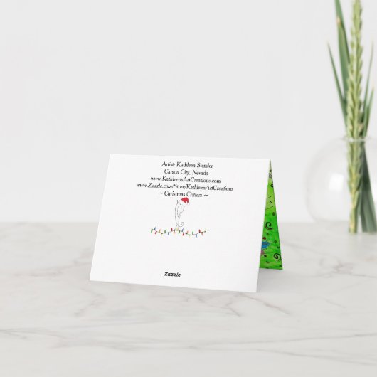 かわいい犬、猫、マウスのクリスマスグリーティングカード シーズンカード (裏面)