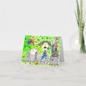 かわいい犬、猫、マウスのクリスマスグリーティングカード シーズンカード (正面)