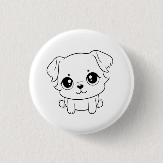 かわいい犬 缶バッジ (正面)