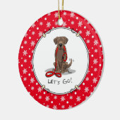 かわいい犬 – 行こう!チョコレートラブラドールレトリバー セラミックオーナメント (左)