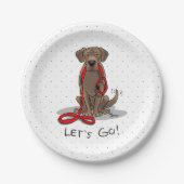 かわいい犬 – 行こう!チョコレートラブラドールレトリバー ペーパープレート (正面)