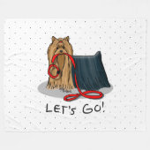 かわいい犬 – 行こう！ヨークシャーテリア(ヨークシャーテリア) フリースブランケット (正面(横))