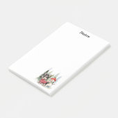 かわいい犬、雪だるま&名前をカスタムするシンプルパーソナライズされた ポストイット (アングル)