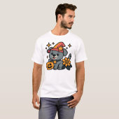 かわいい犬 魔女の帽子 かぼちゃ ハロウィン楽しい オーバーサイズ Tシャツ (正面フル)