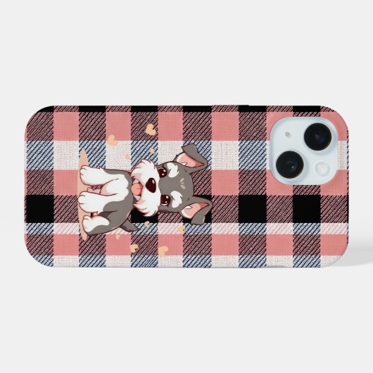 かわいい犬 iPhone 15ケース (裏面横)