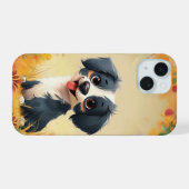 かわいい犬 iPhone 15ケース (裏面横)