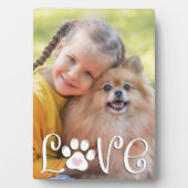 かわいい犬 LOVE肉球プリント フォト カスタム フォトプラーク (正面)