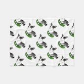 かわいい犬、Merleの青いコーギー フリースブランケット (正面(横))