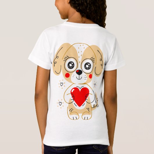 かわいい犬 Tシャツ (裏面)