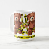 かわいい犯罪者テディベア コーヒーマグカップ (正面左)