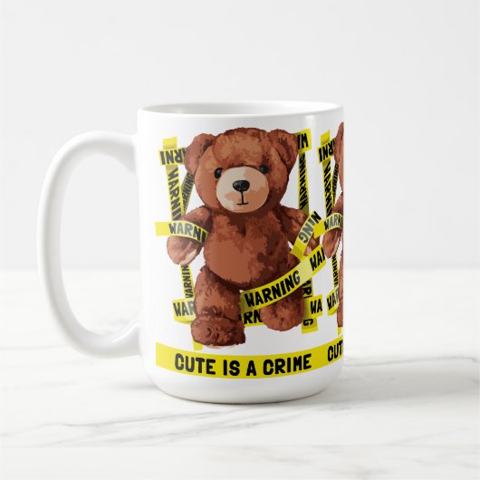 かわいい犯罪者テディベア コーヒーマグカップ (左)