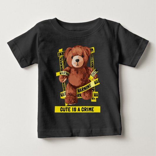 かわいい犯罪者テディベア ベビーTシャツ (正面)