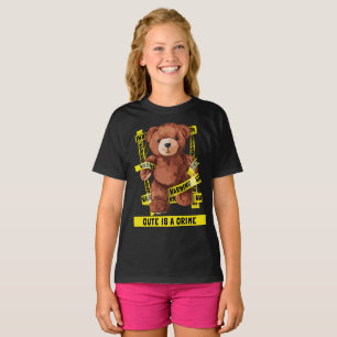 かわいい犯罪者テディベア Tシャツ