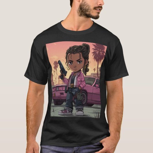 かわいい犯罪都市のトラブルメーカー Tシャツ (正面)