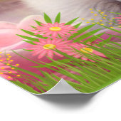 かわいい狐が庭園の童話のお城 アート保育園 ポスター (角)