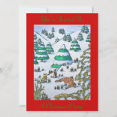 かわいい狐とウサギの雪上げシーンクリスマス招待状 招待状 (正面)