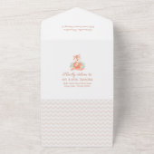 かわいい狐のベビーシャワー招待状&アドバイスカード オールインワン招待状 (外側)