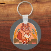 かわいい狐の丸い枕 Oh For Fox Sake キーホルダー (正面)