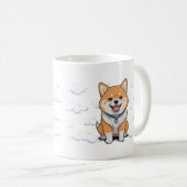 かわいい狐の柄イラスト コーヒーマグカップ (正面右)
