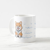 かわいい狐の柄イラスト コーヒーマグカップ (正面左)