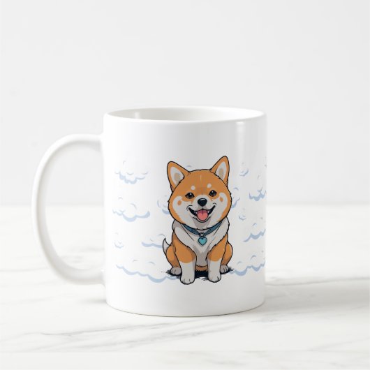 かわいい狐の柄イラスト コーヒーマグカップ (左)