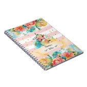 かわいい狐の水彩花の少女の日記 ノートブック (右側)