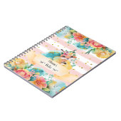 かわいい狐の水彩花の少女の日記 ノートブック (左側)