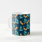かわいい狐を使っ違うたシームレスな模様。 コーヒーマグカップ (正面左)