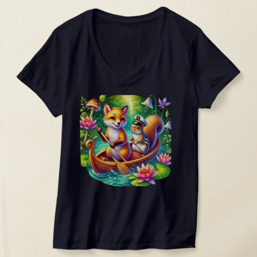 かわいい狐リス愛好家 Tシャツ (レイダウン)