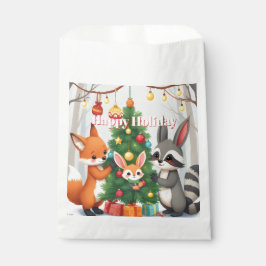かわいい狐、たぬき、うさぎのクリスマス記念品 フェイバーバッグ