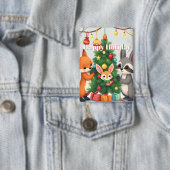 かわいい狐、たぬき、うさぎのクリスマス記念品 缶バッジ (インサイチュ)