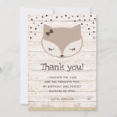 かわいい狐、不思議の国のサンキュークード 招待状 (正面)